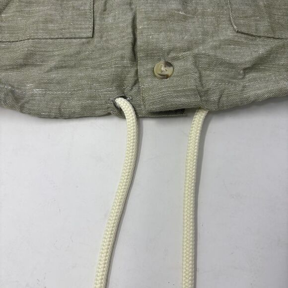 Asos Design Shirt Men's Small Tall Brown Linen Overshirt Drawstring Button Front - Picture 7 of 10